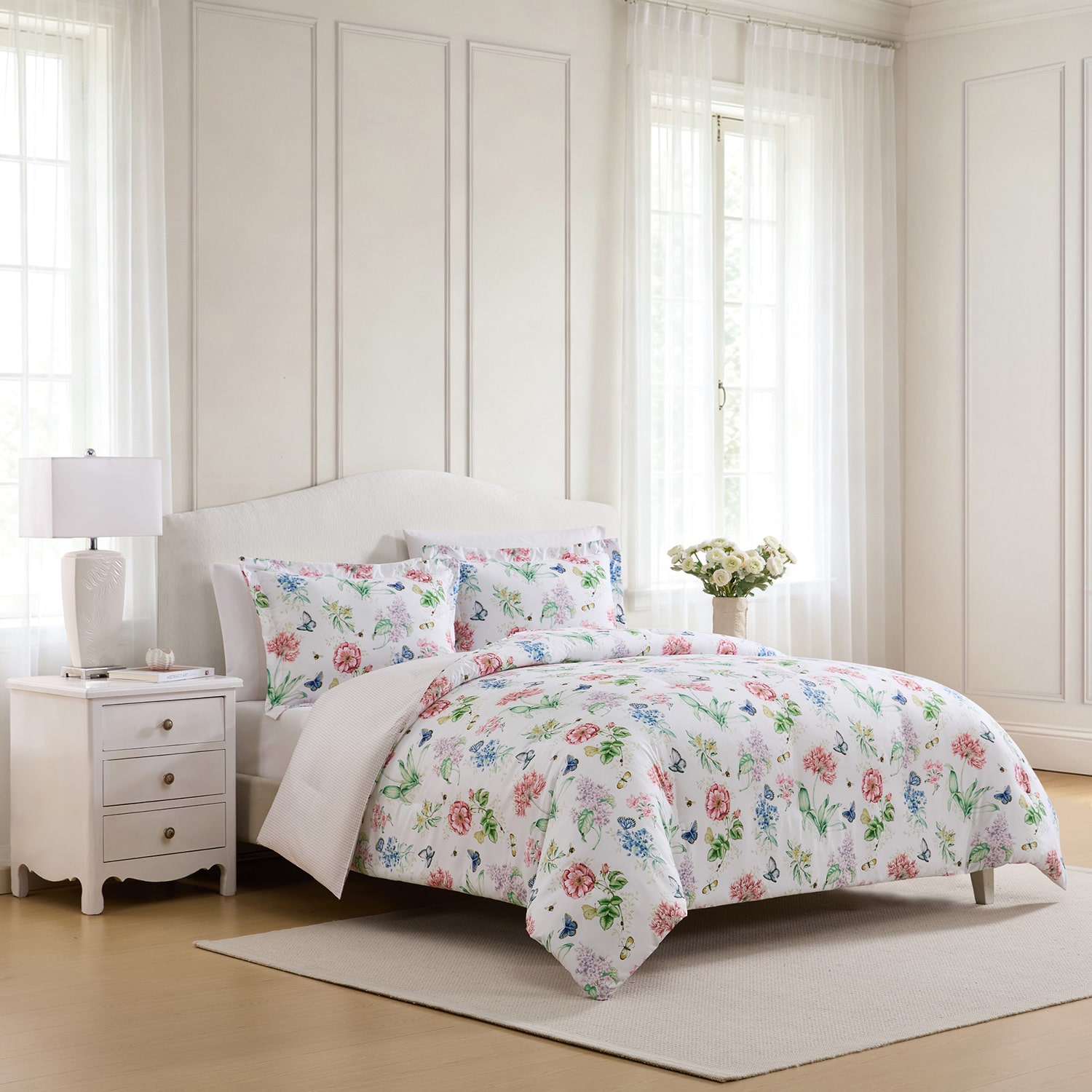 Lenox Printed Reversible Easy Care Down Alternative Comforter Set