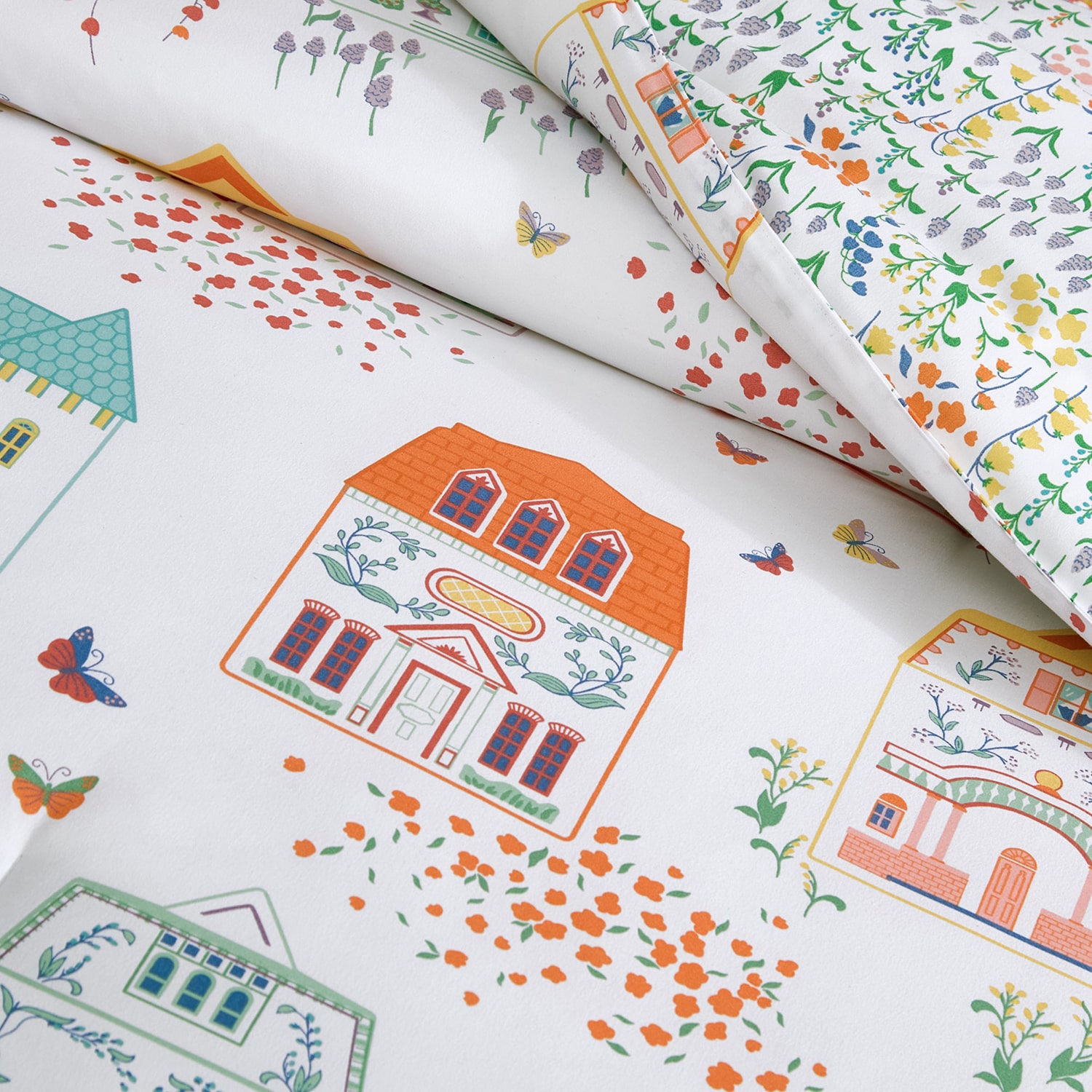 Lenox Printed Spice Village Reversible Easy Care Down Alternative Comforter Set