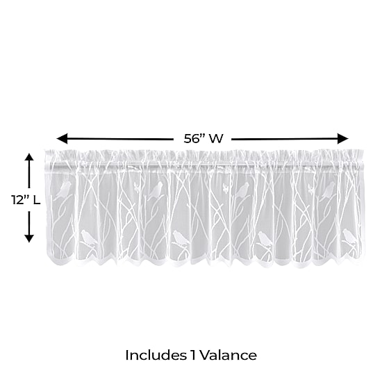Sweet Home Collection Songbird Rod Pocket Scallop Valance