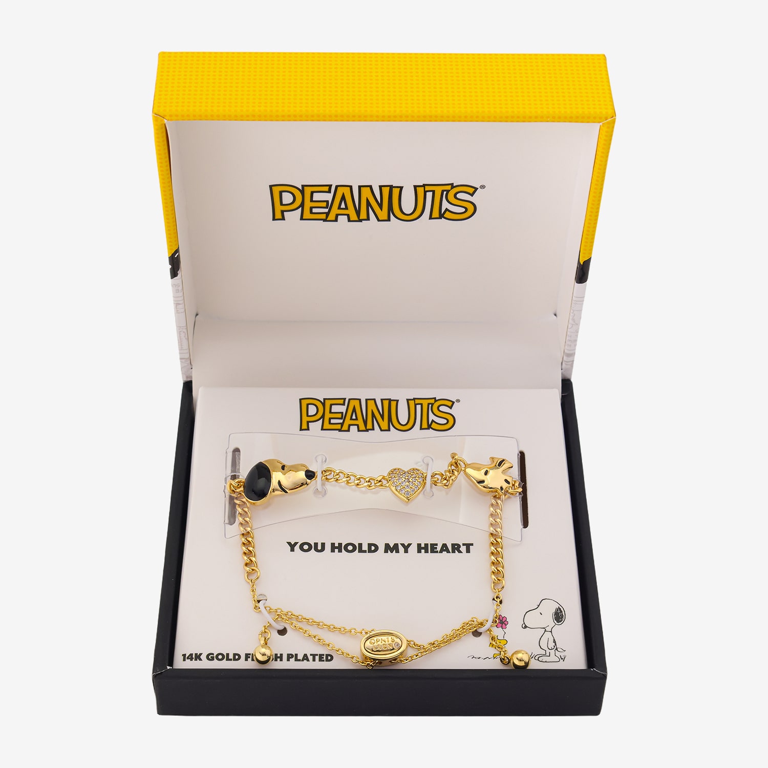 Disney Classics Womens Cubic Zirconia Peanuts Bolo Bracelet