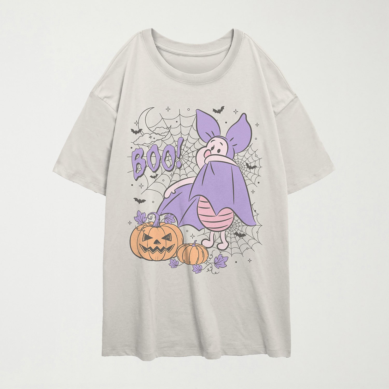 Womens Juniors Crew Neck Short Sleeve Oversized Hello Kitty Graphic T-Shirt