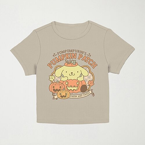 Mad Engine Womens Crew Neck Short Sleeve Regular Fit Hello Kitty Graphic T-shirt In Beige