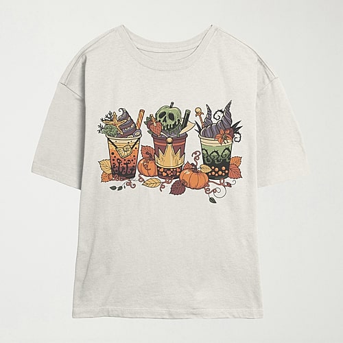 Mad Engine Womens Crew Neck Short Sleeve Regular Fit Ursula Graphic T-shirt In Beige