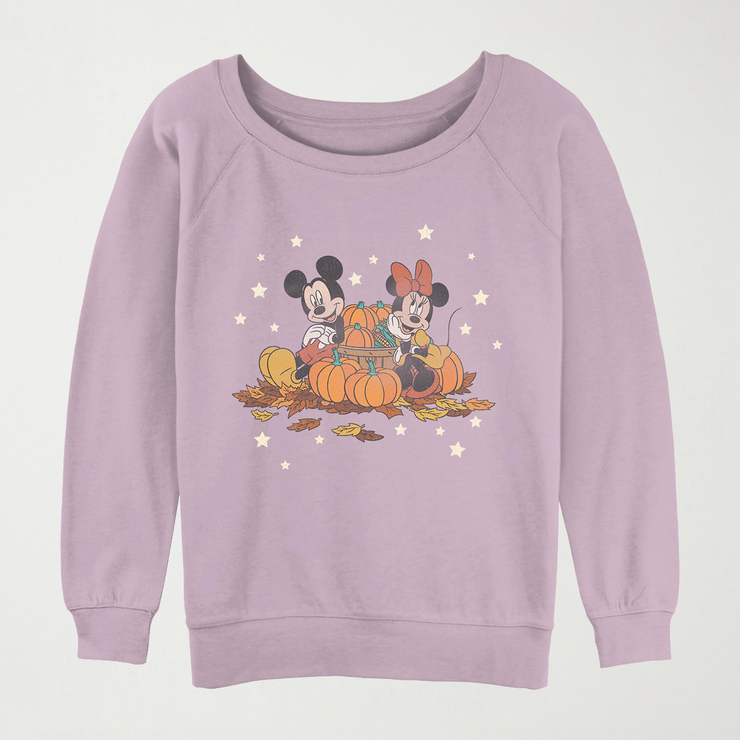 Womens Crew Neck Long Sleeve Regular Fit Mickey and Friends Graphic T-Shirt