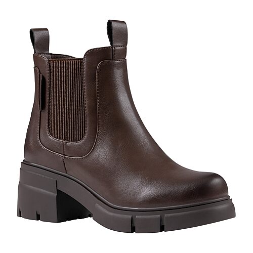 GC Shoes Womens William Flat Heel Chelsea Boots, 10 Medium, Brown