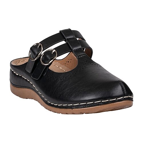 Gc Shoes Women's Lalana Faux Leather Round-Toe Clog Mules - Black