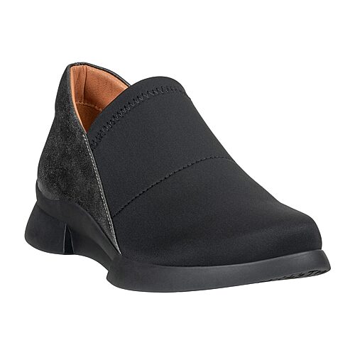 Gc Shoes Women's Norwood Stretch Fabric Round Toe Faux Leather Loafers - Black