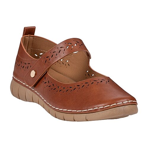 GC Shoes Mesa Womens Round Closed Toe Mary Jane Shoes, 7 1/2 Medium, Brown