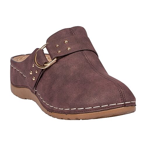 Gc Shoes Women's Bliss Studded Round-Toe Low-Heel Mule Clogs - Wine