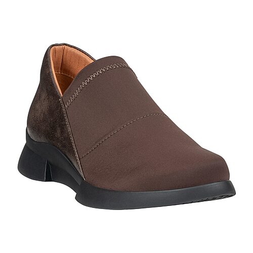 Gc Shoes Women's Norwood Stretch Fabric Round Toe Faux Leather Loafers - Brown