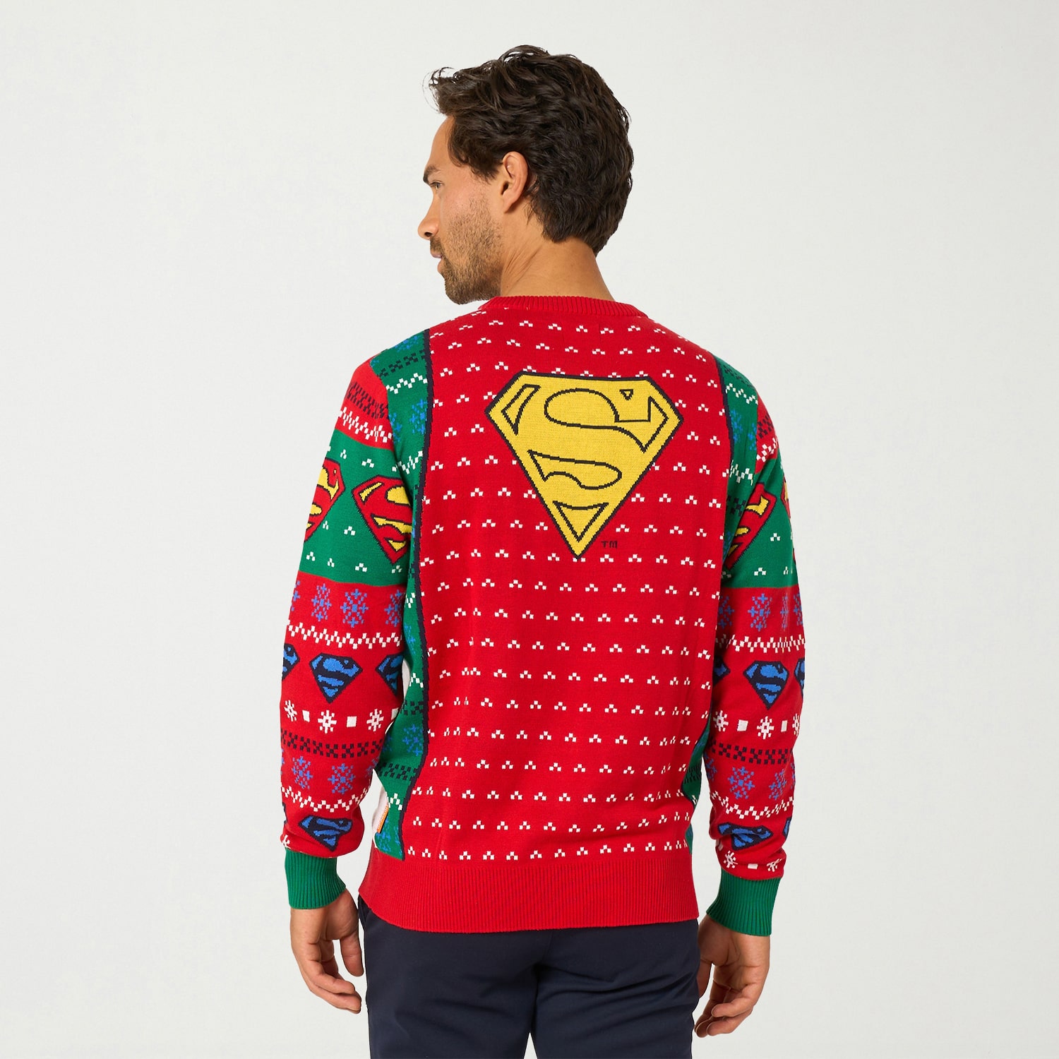 Opposuits Mens Crew Neck Long Sleeve Superman Pullover Sweater