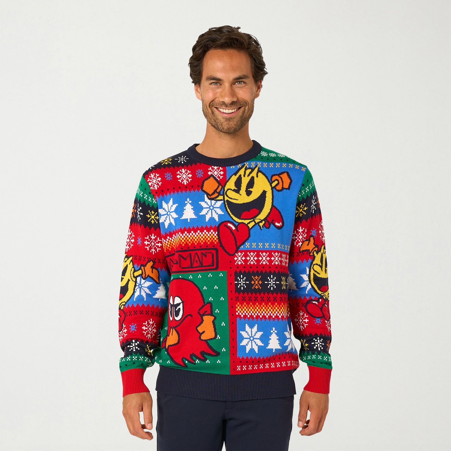 Opposuits Mens Crew Neck Long Sleeve Pacman Pullover Sweater