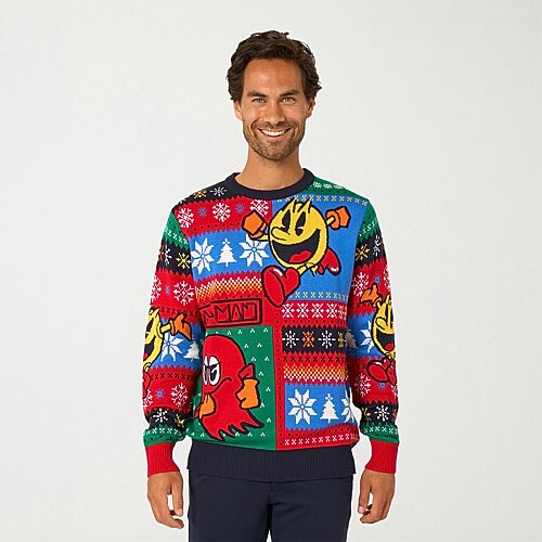 Opposuits Mens Crew Neck Long Sleeve Pacman Pullover Sweater In Multiple Colors
