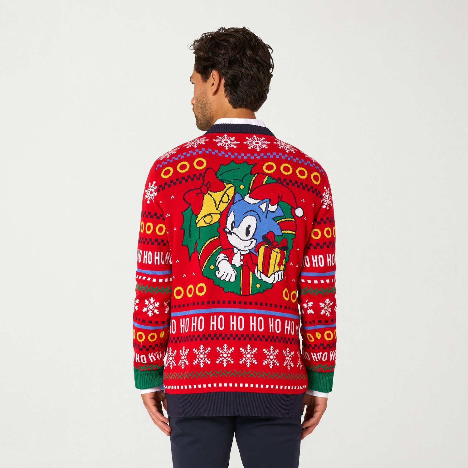 Opposuits Mens Crew Neck Long Sleeve Sonic the Hedgehog Pullover Sweater