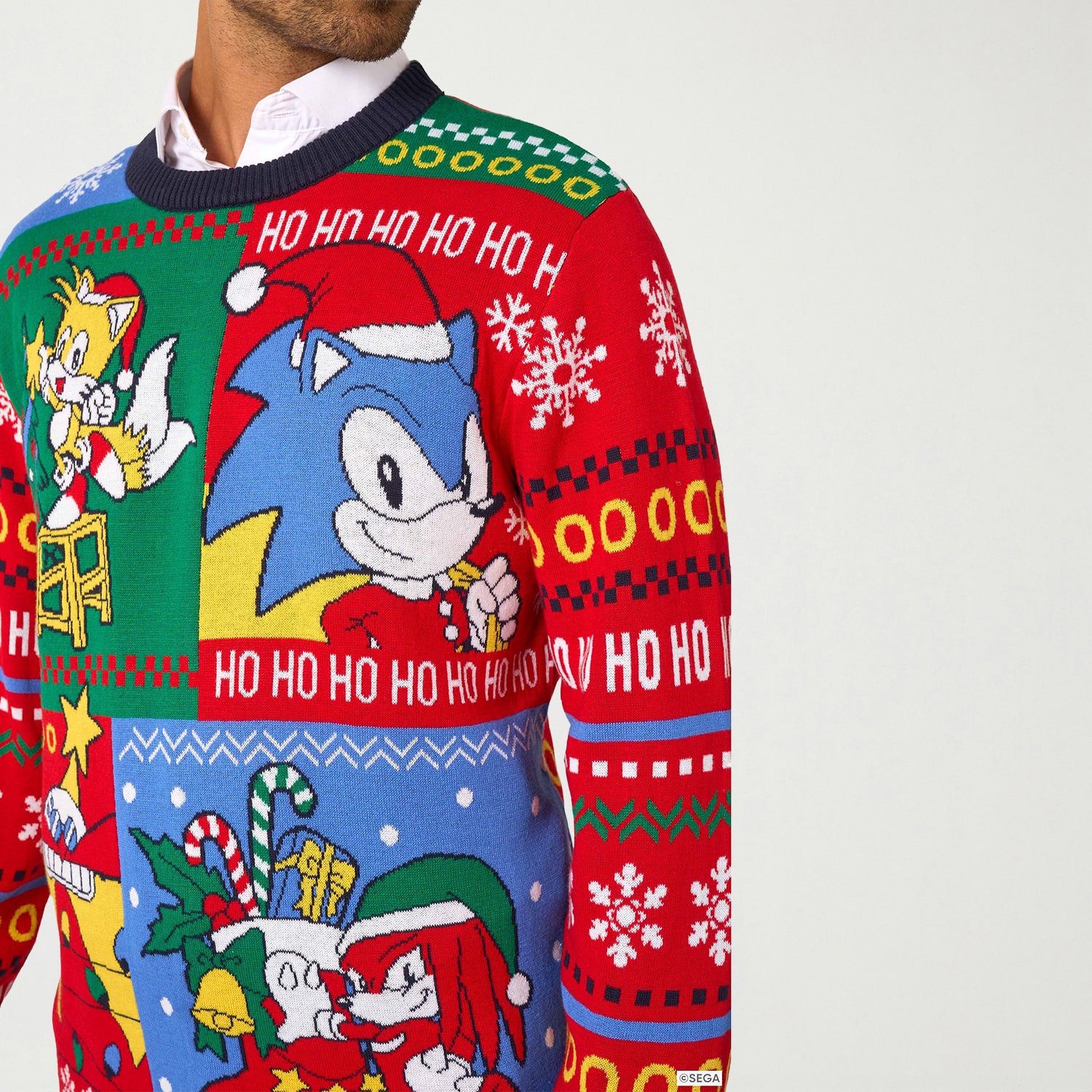 Opposuits Mens Crew Neck Long Sleeve Sonic the Hedgehog Pullover Sweater