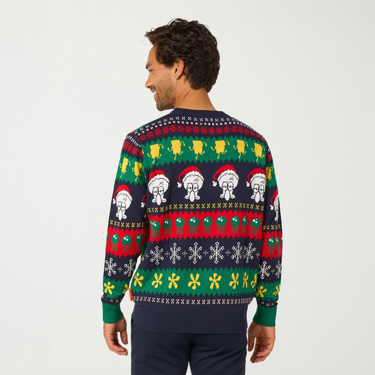 Opposuits Mens Crew Neck Long Sleeve Spongebob Pullover Sweater