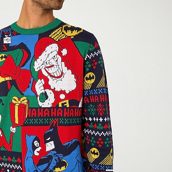 Opposuits Mens Crew Neck Long Sleeve Batman Pullover Sweater