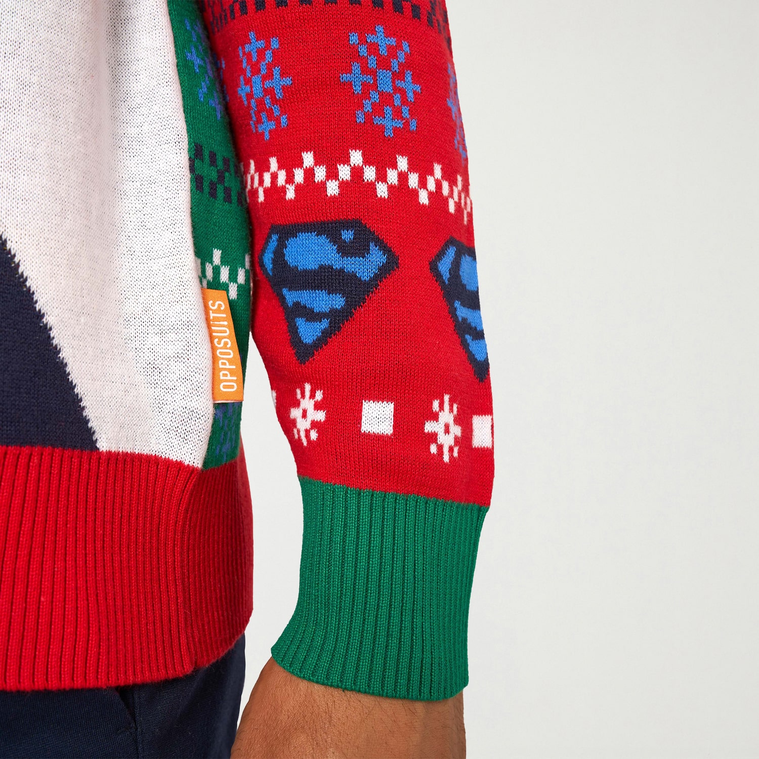Opposuits Mens Crew Neck Long Sleeve Superman Pullover Sweater