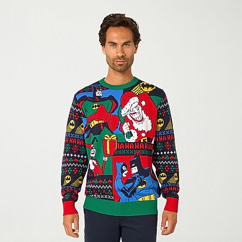Opposuits Mens Crew Neck Long Sleeve Batman Pullover Sweater In Multiple Colors