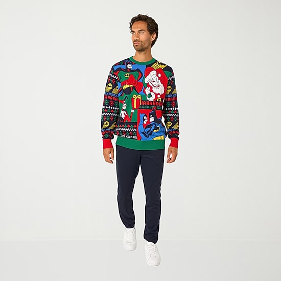 Opposuits Mens Crew Neck Long Sleeve Batman Pullover Sweater