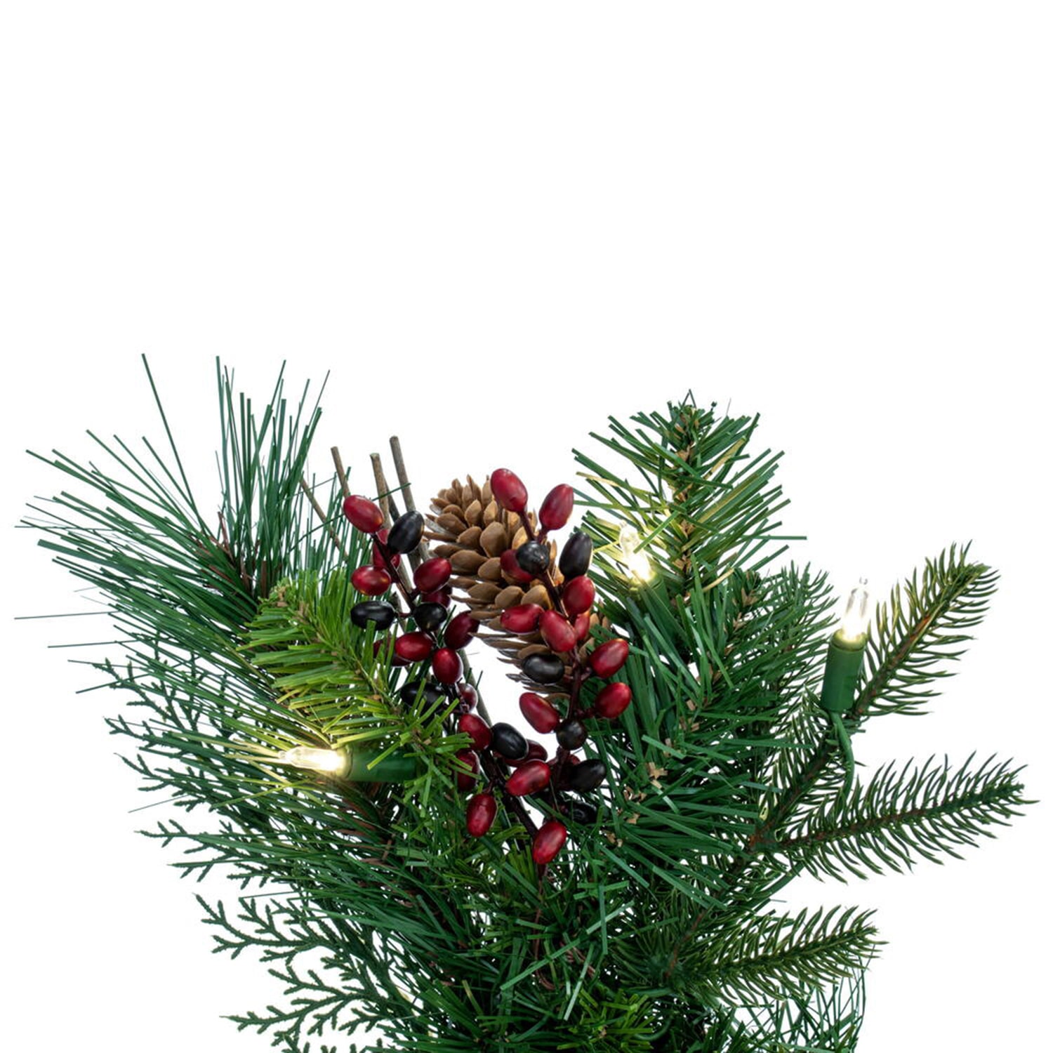 Vickerman 9' Cibola Mixed Berry Christmas Garland with 100 Warm White LED Lights