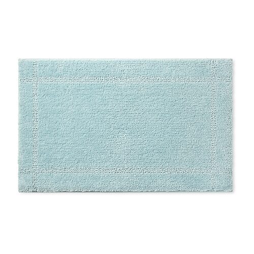 Town And Country Plush Border Bath Mat, One Size, Blue