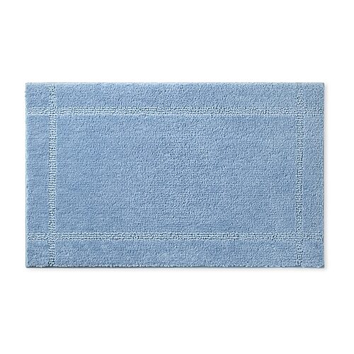 Town And Country Plush Border Bath Mat, One Size, Blue
