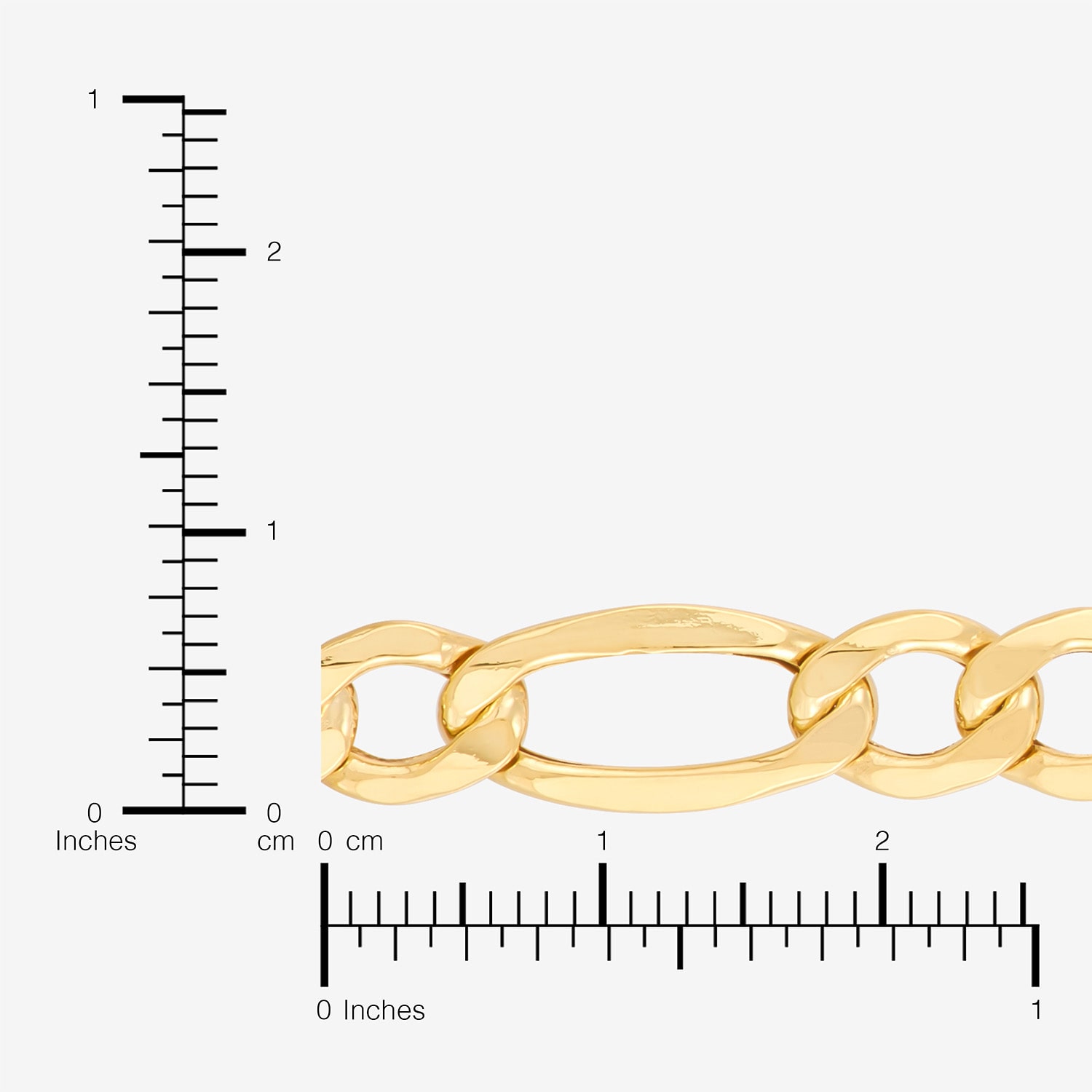 Made in Italy Mens 10K Gold 20 Inch Figaro Chain Necklace