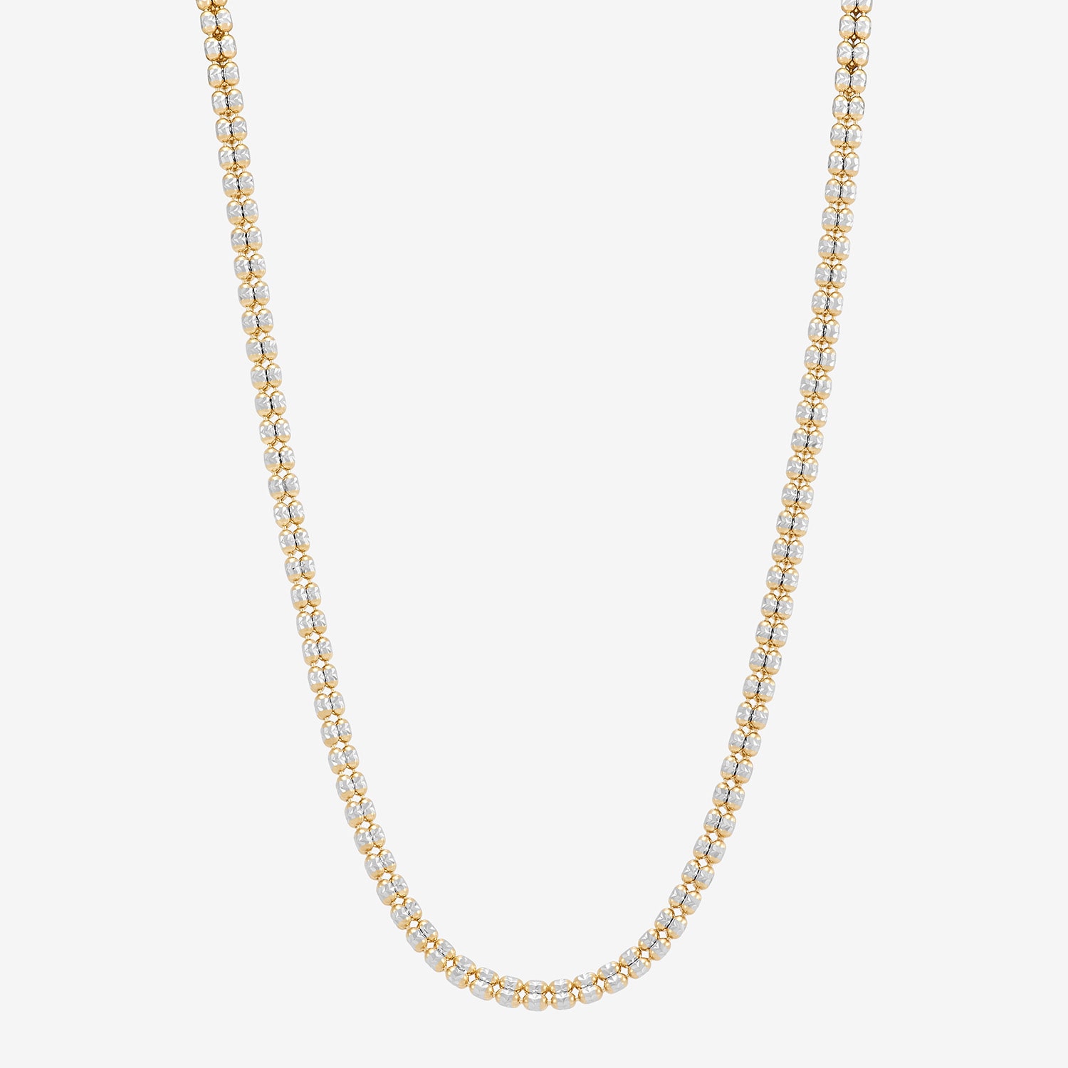 Womens 14K Gold 18 Inch Bead Chain Necklace