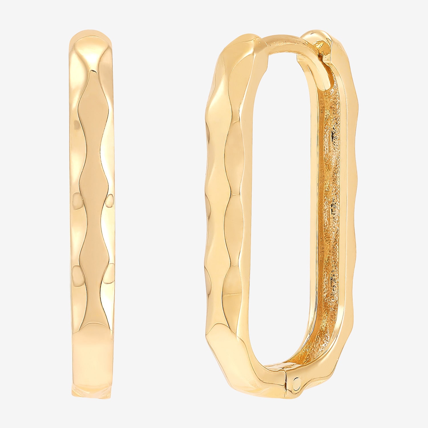 Gold Addiction Womens 10K Gold 18.7mm Oval Hoop Earrings