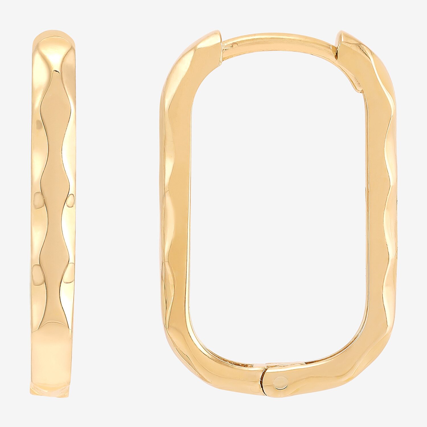 Gold Addiction Womens 10K Gold 18.7mm Oval Hoop Earrings