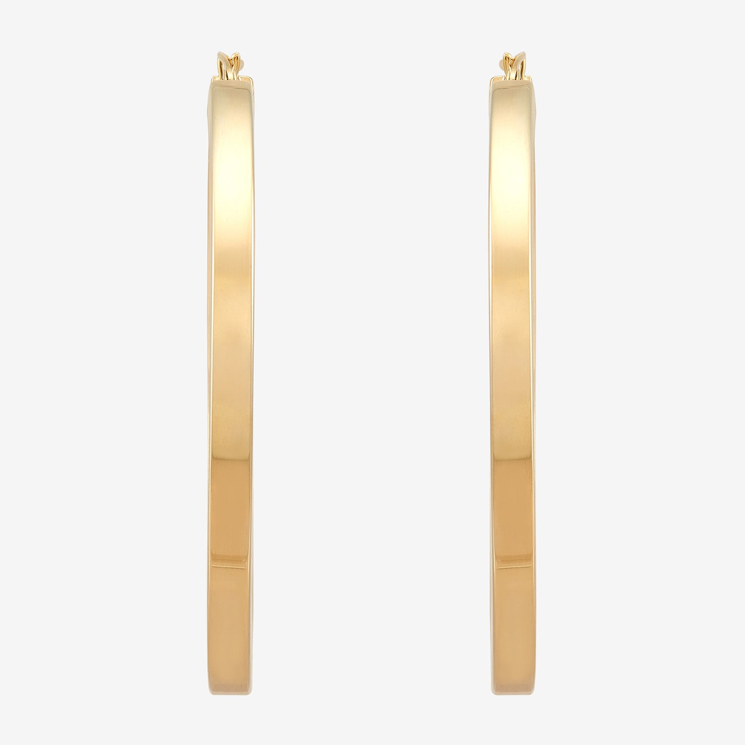 Bonded Brilliance Womens 14K Gold Bonded With Sterling Silver 45mm Hoop Earrings