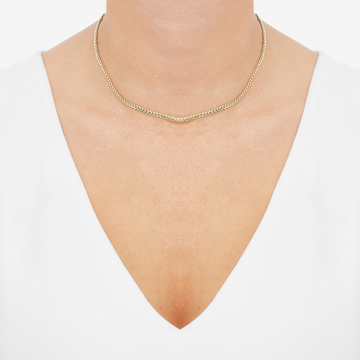 Girls 14K Gold 13 Inch Cuban Chain Necklace
