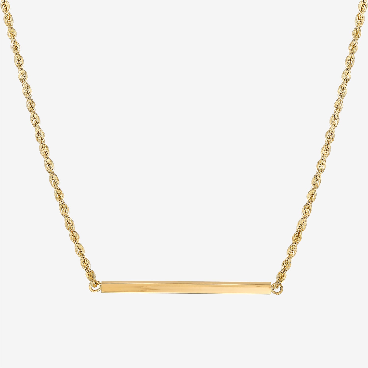Womens 10K Gold Bar 18 Inch Pendant Necklace