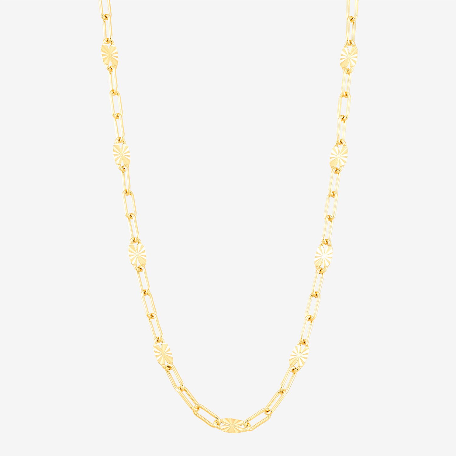 Made in Italy Womens 14K Gold 18 Inch Paperclip Chain Necklace