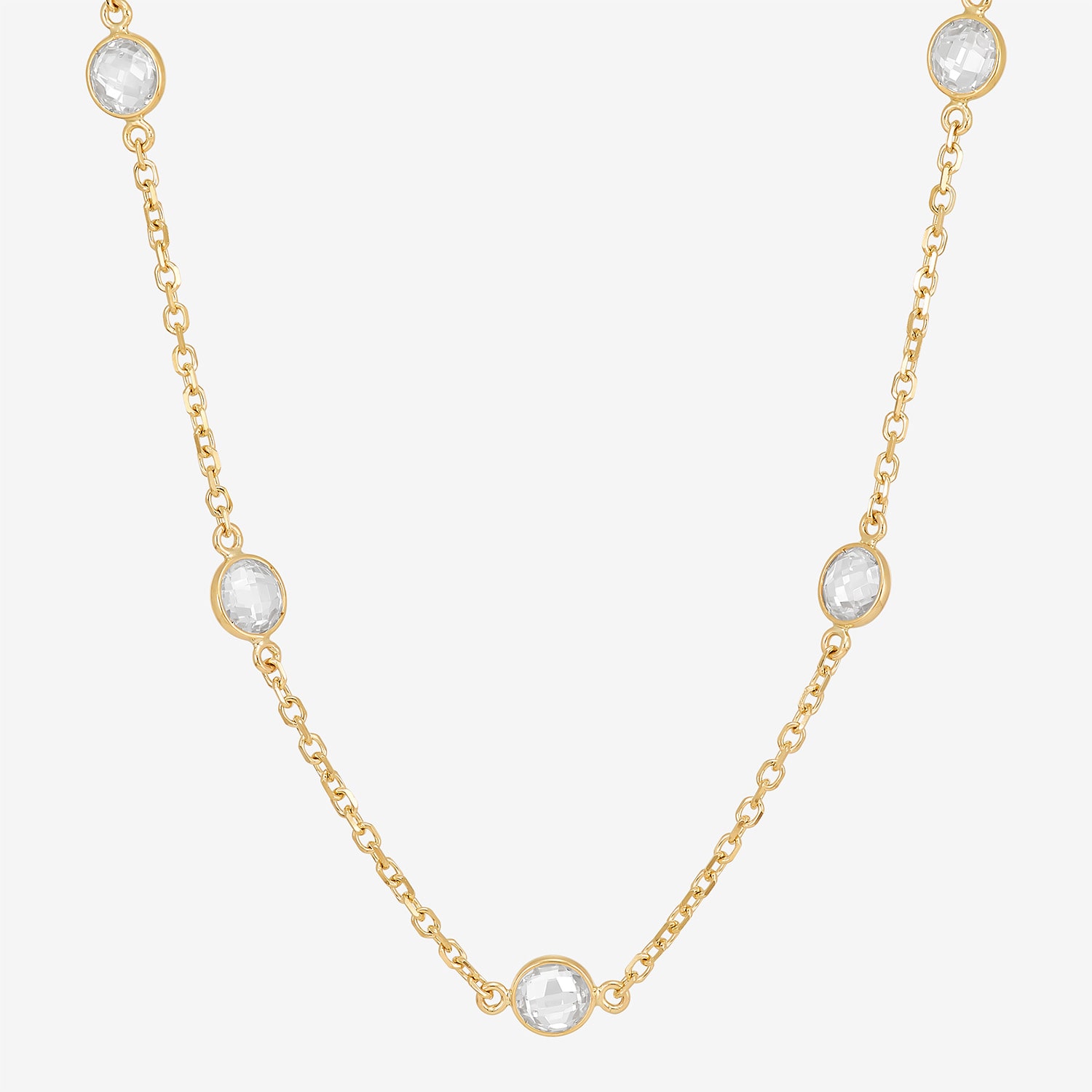 Gold Addiction Womens 10K Gold 17 Inch Link Chain Necklace