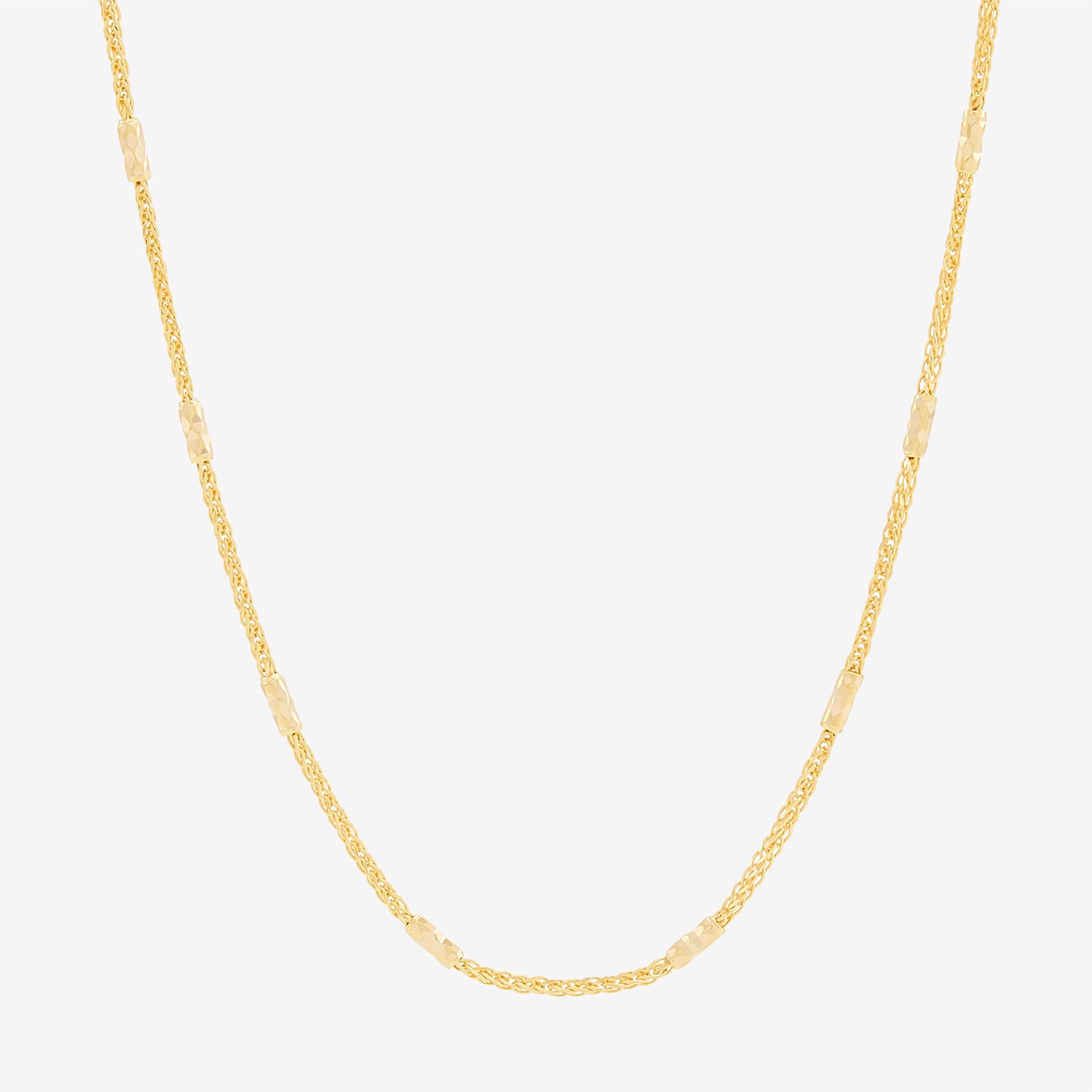 Made in Italy Womens 10K Gold 18 Inch Wheat Chain Necklace