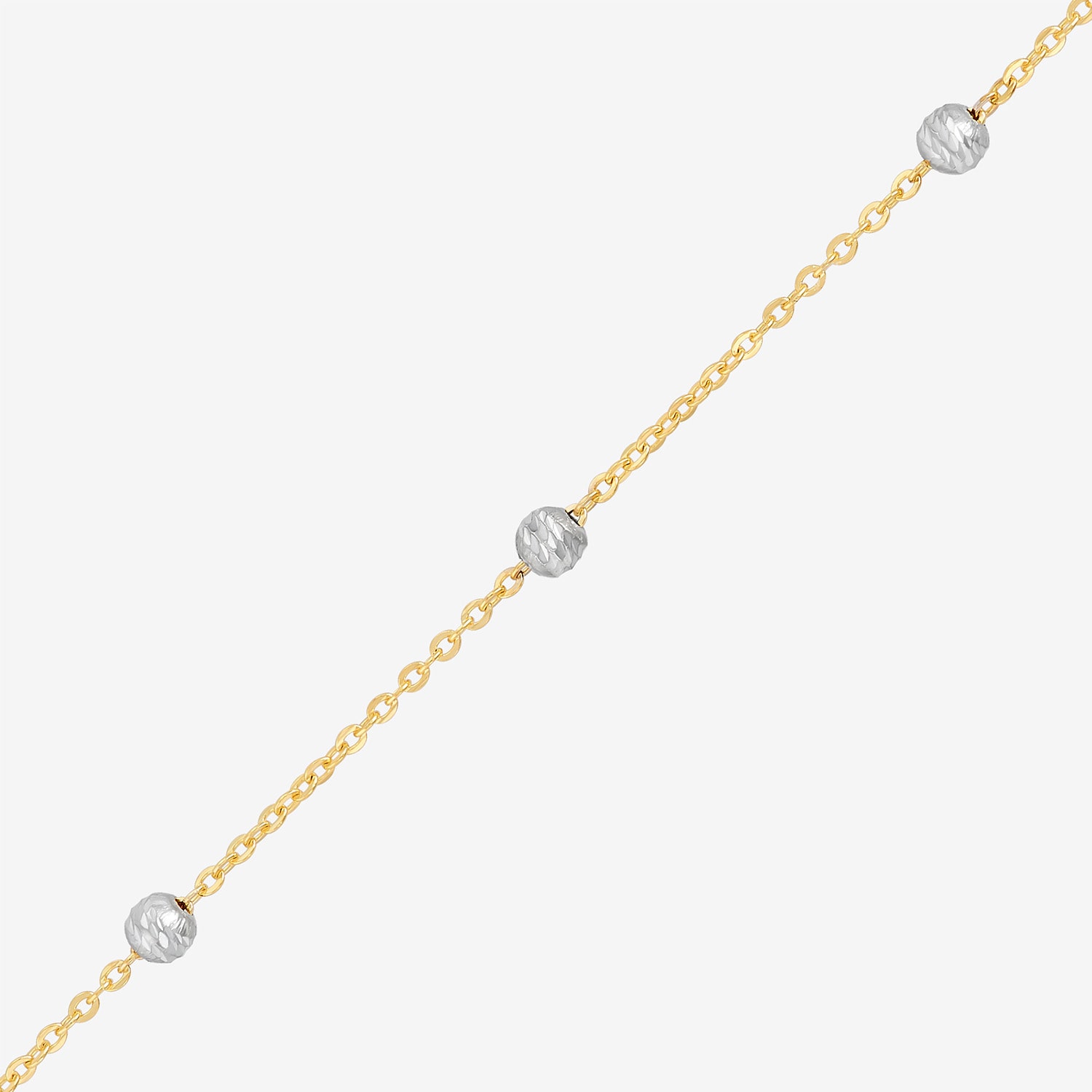 Womens 14K Two Tone Gold 18 Inch Link Chain Necklace
