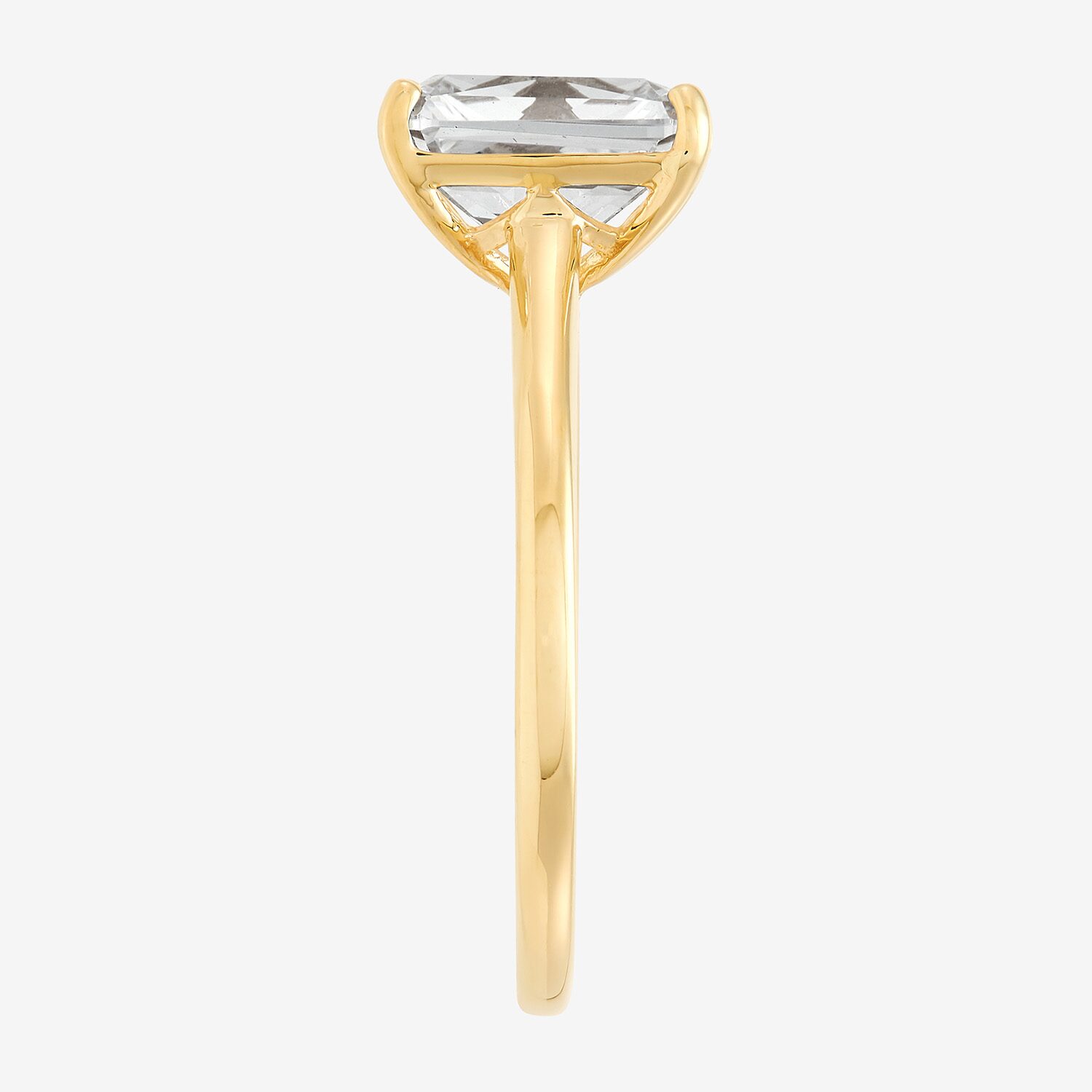 Womens White Cubic Zirconia 10K Gold Solitaire Cocktail Ring