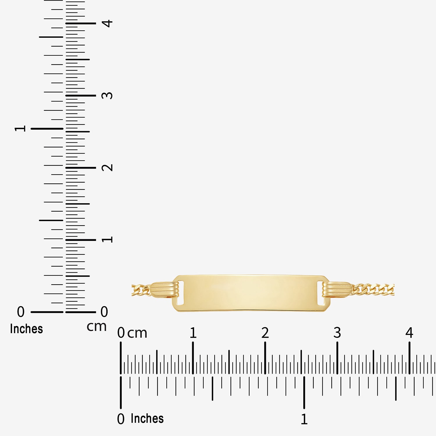Girls 14K Gold 5 1/2 Inch Solid Curb Id Bracelet
