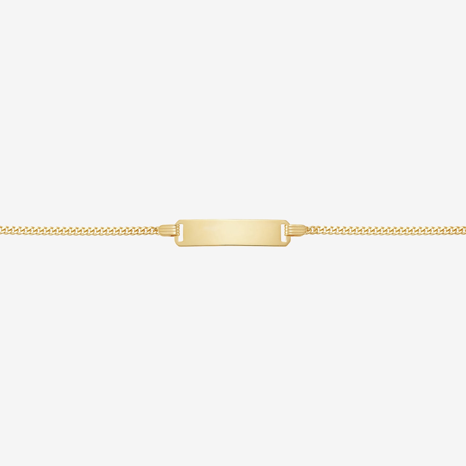Girls 14K Gold 5 1/2 Inch Solid Curb Id Bracelet