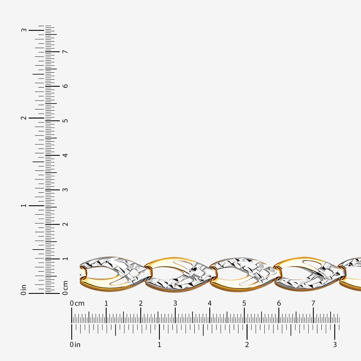 Womens 10K Gold 7.25 Inch Link Bracelet