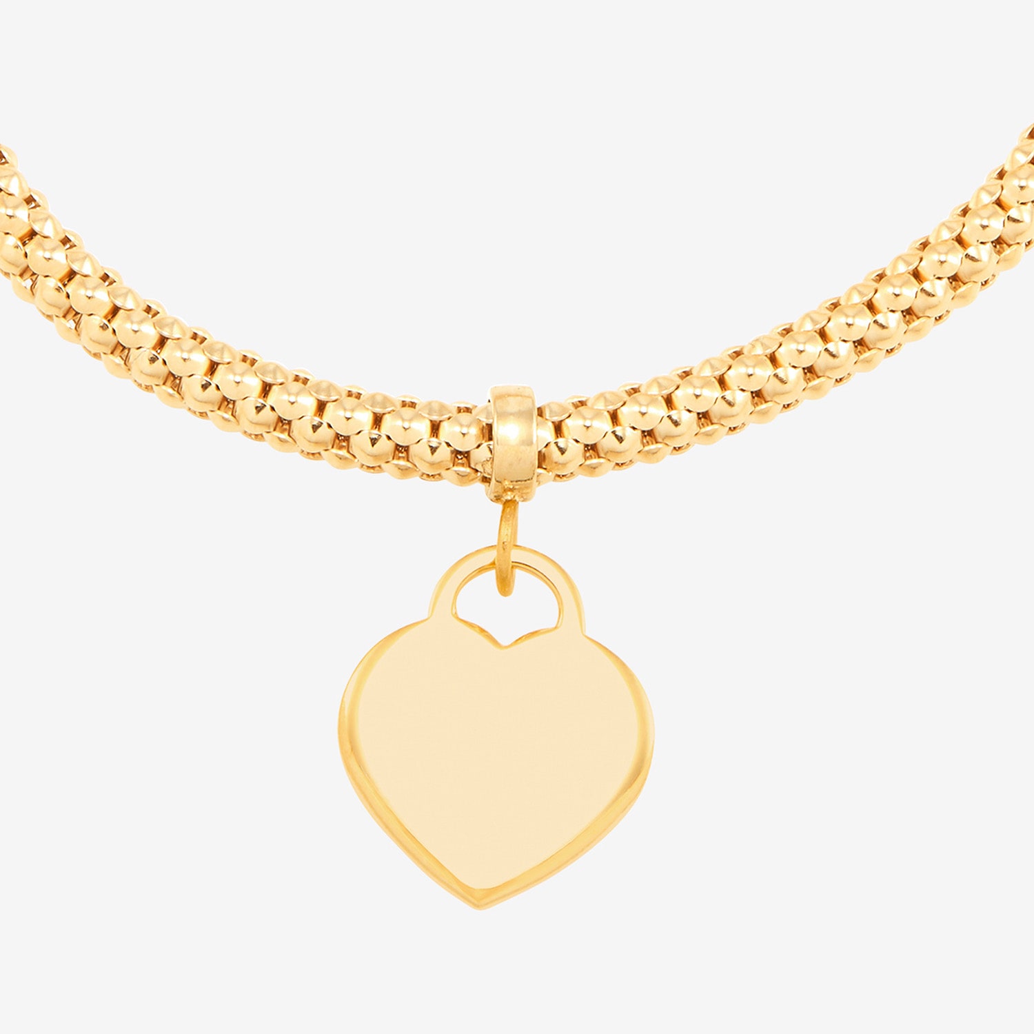 Made in Italy Womens 14K Gold Heart Charm Bracelet