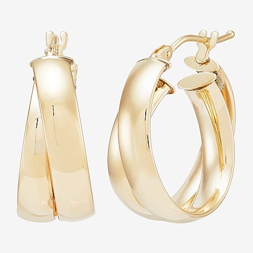 Made in Italy Womens 14K Gold 15mm Hoop Earrings, One Size