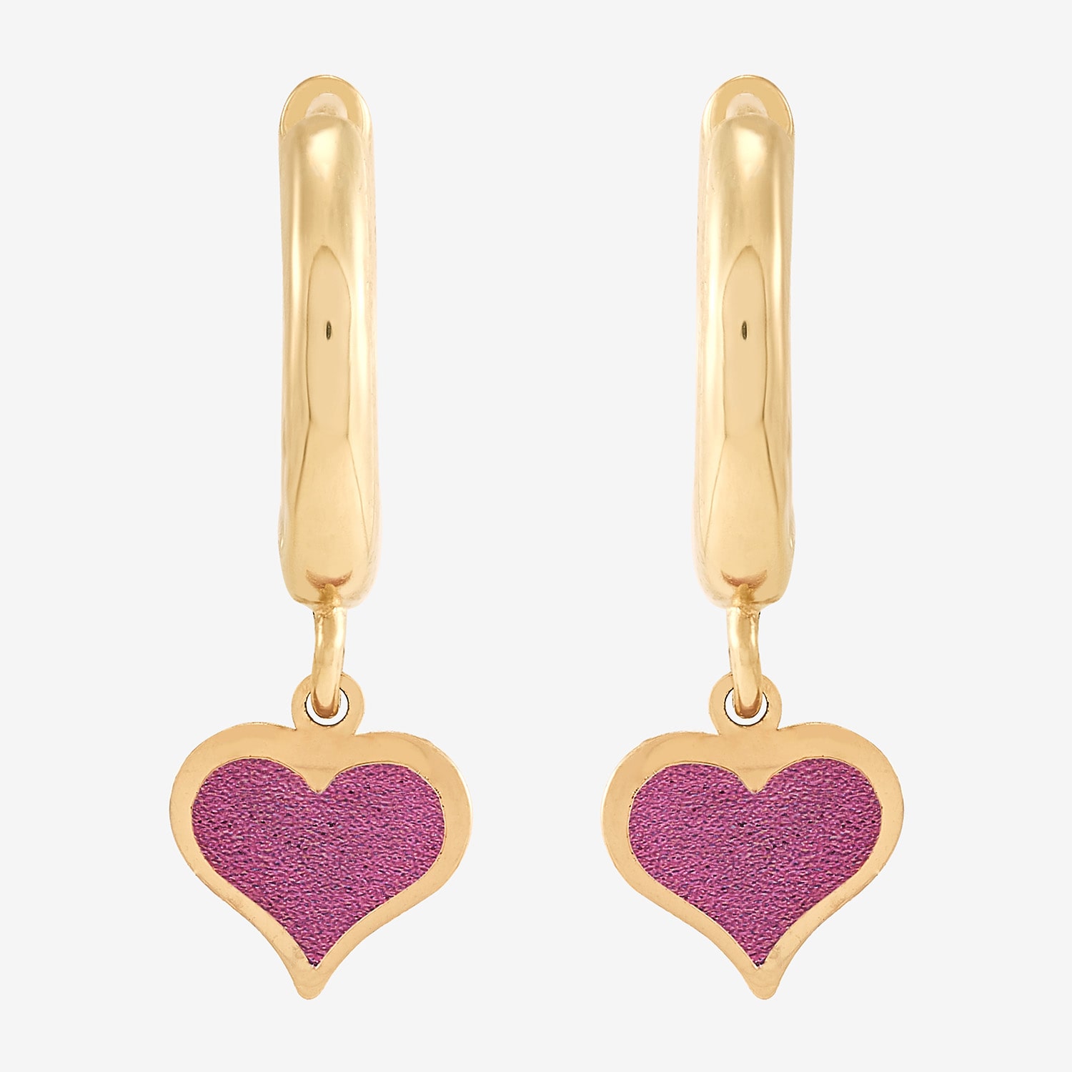 Womens 10K Gold 17.5mm Heart Hoop Earrings