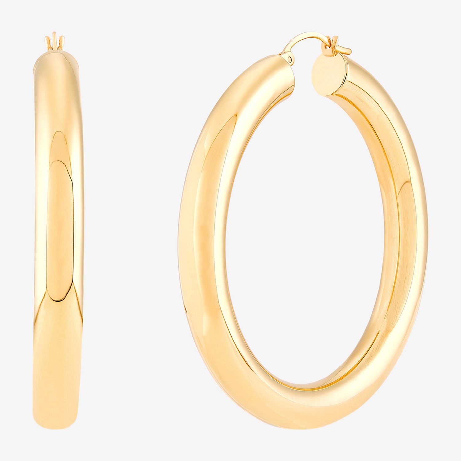 Womens 14K Gold 50mm Hoop Earrings
