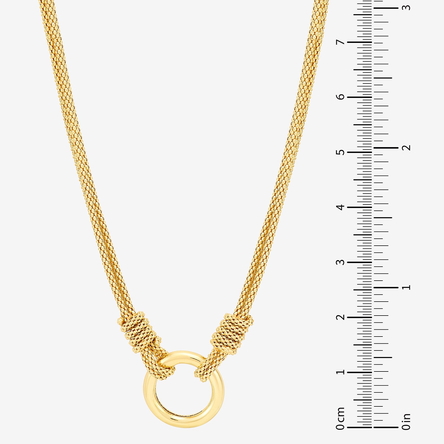Womens 14K Gold Over Silver Circle Round 16 Inch Pendant Necklace