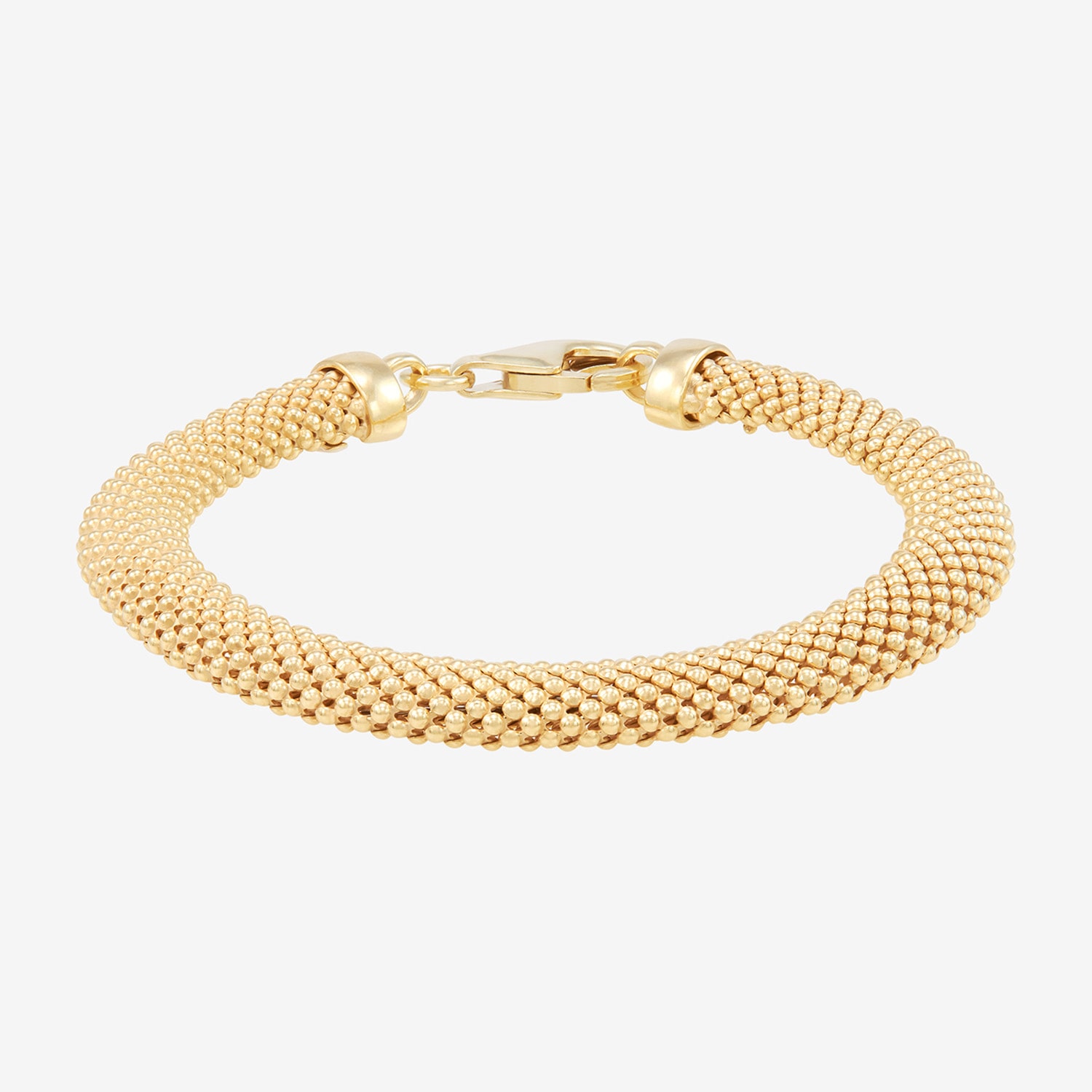 Made in Italy Womens 14K Gold Over Silver Hollow Heart 7.5 Inch Link Bracelet