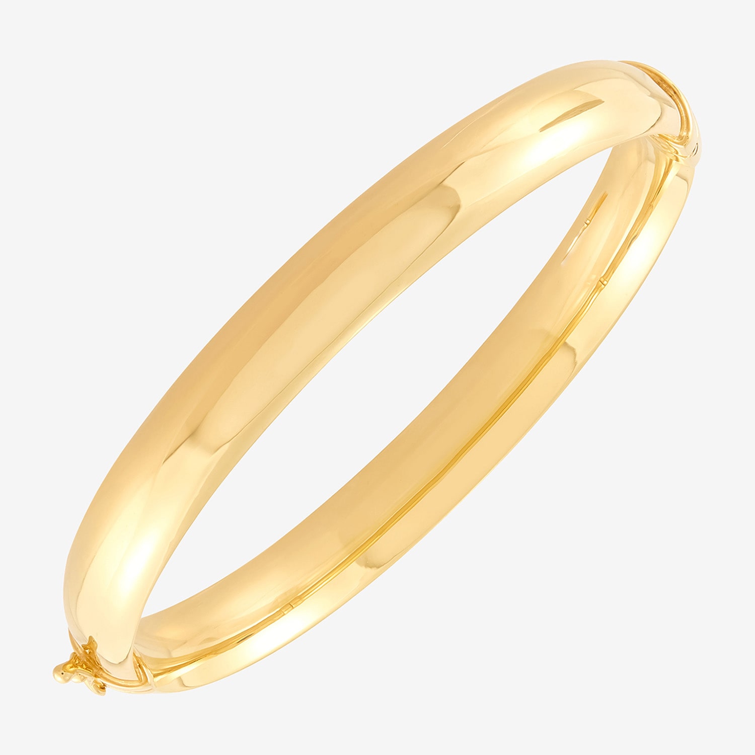 Womens 14K Gold Over Silver Heart Bangle Bracelet