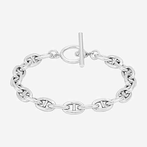 Made in Italy Womens Sterling Silver 7.5 Inch Link Bracelet, One Size